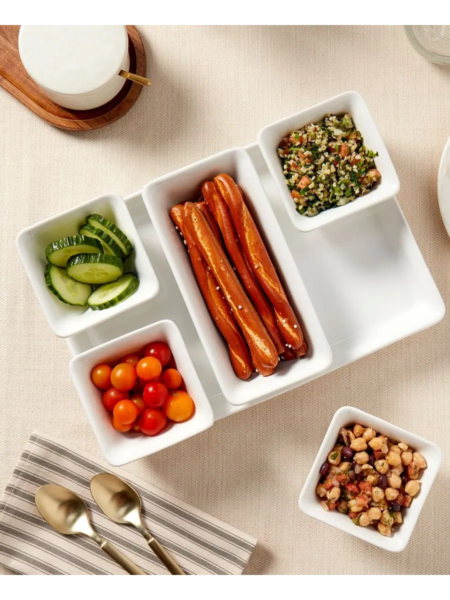 Прямоугольный сервировочный набор из 6 предметов Denmark Tools for Cooks — изображение 5 из 8, белый