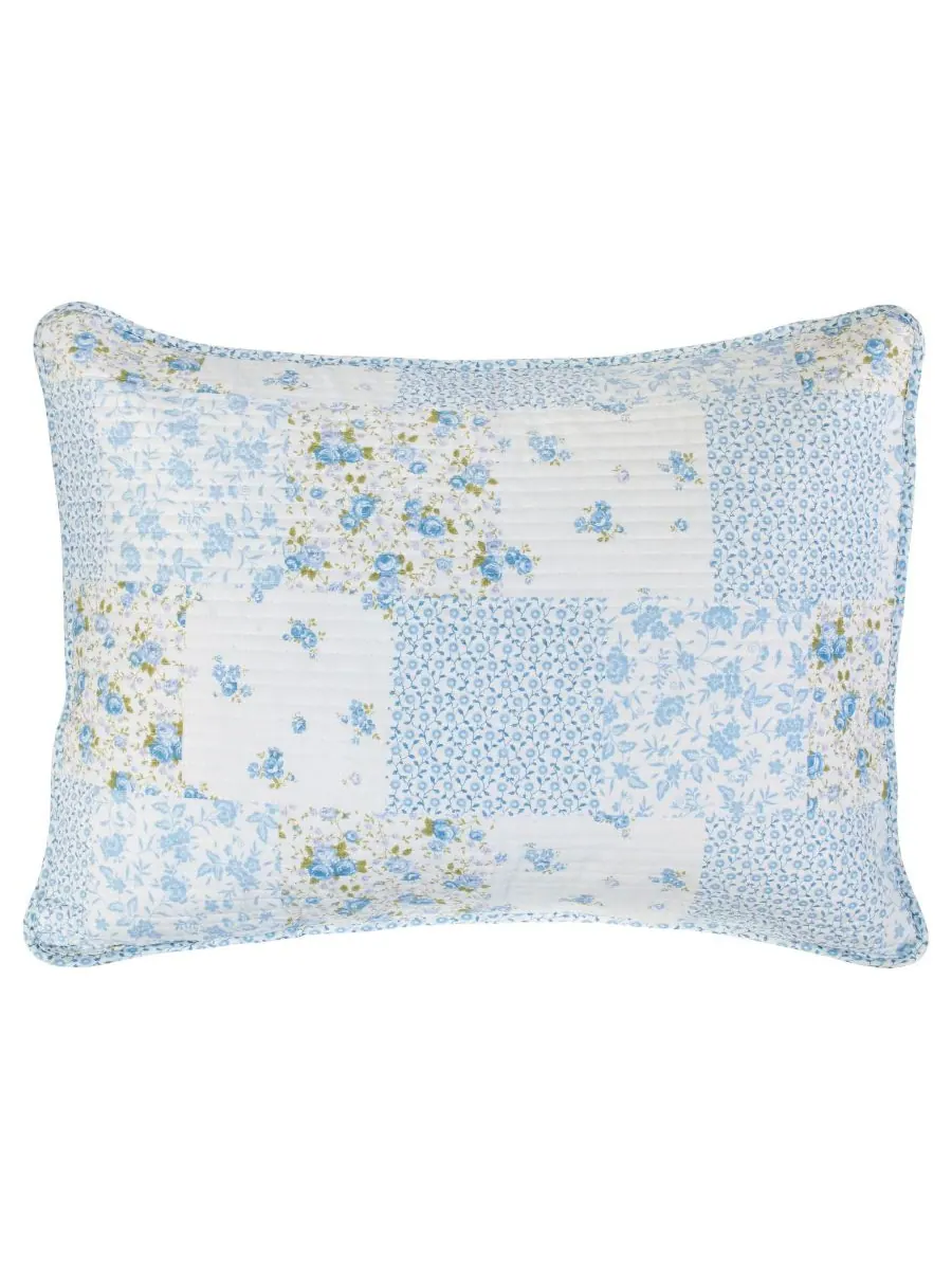 Двустороннее одеяло Kenna Cotton, 2 предмета, размер Twin Laura Ashley — изображение 2 из 7, синий