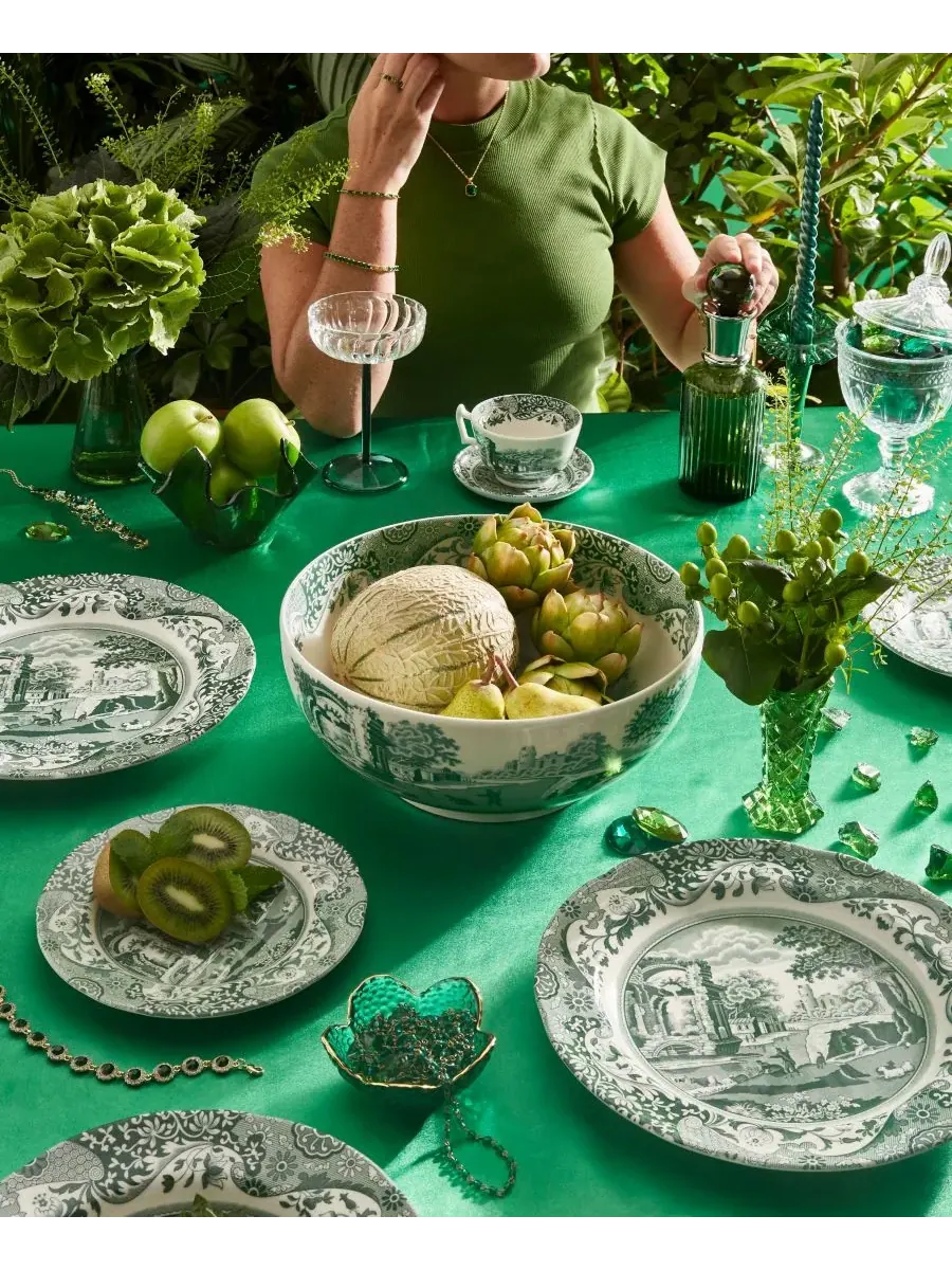 Круглая итальянская сервировочная миска Heritage Green Spode — изображение 2 из 8, зеленый