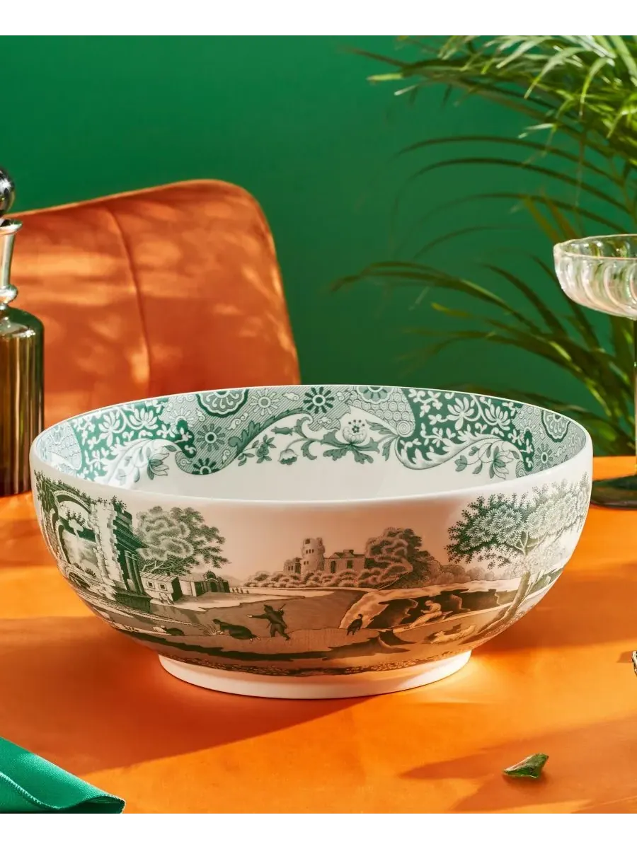 Круглая итальянская сервировочная миска Heritage Green Spode — изображение 3 из 8, зеленый