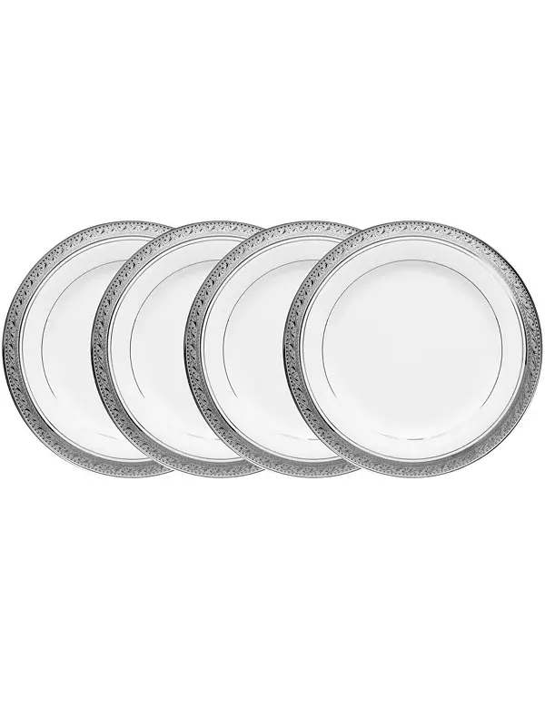 Набор Crestwood Platinum из 4 тарелок для хлеба, масла и закусок, сервиз на 4 персоны Noritake — изображение 1 из 4, белый