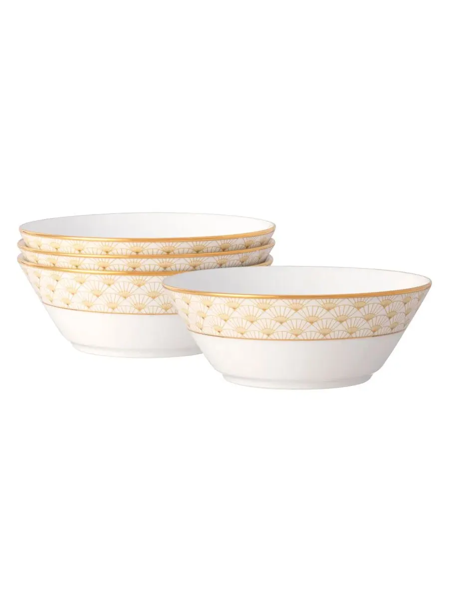 Набор из 4 фруктовых ваз Trocadero Gold Noritake — изображение 1 из 5, золотистый белый