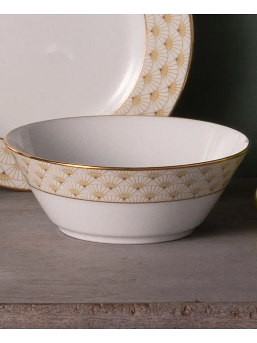 Набор из 4 фруктовых ваз Trocadero Gold Noritake — изображение 3 из 5, золотистый белый