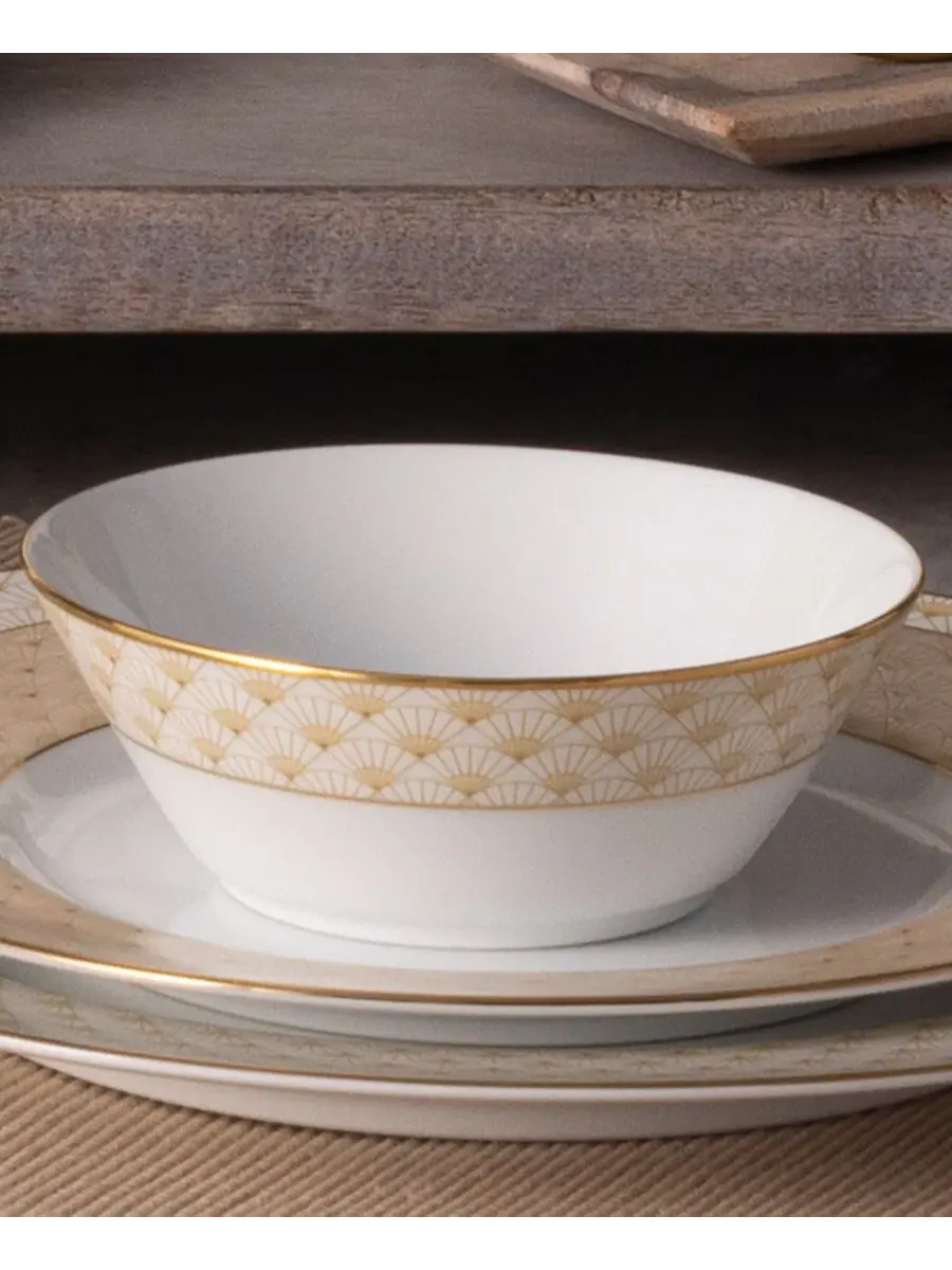Набор из 4 фруктовых ваз Trocadero Gold Noritake — изображение 4 из 5, золотистый белый
