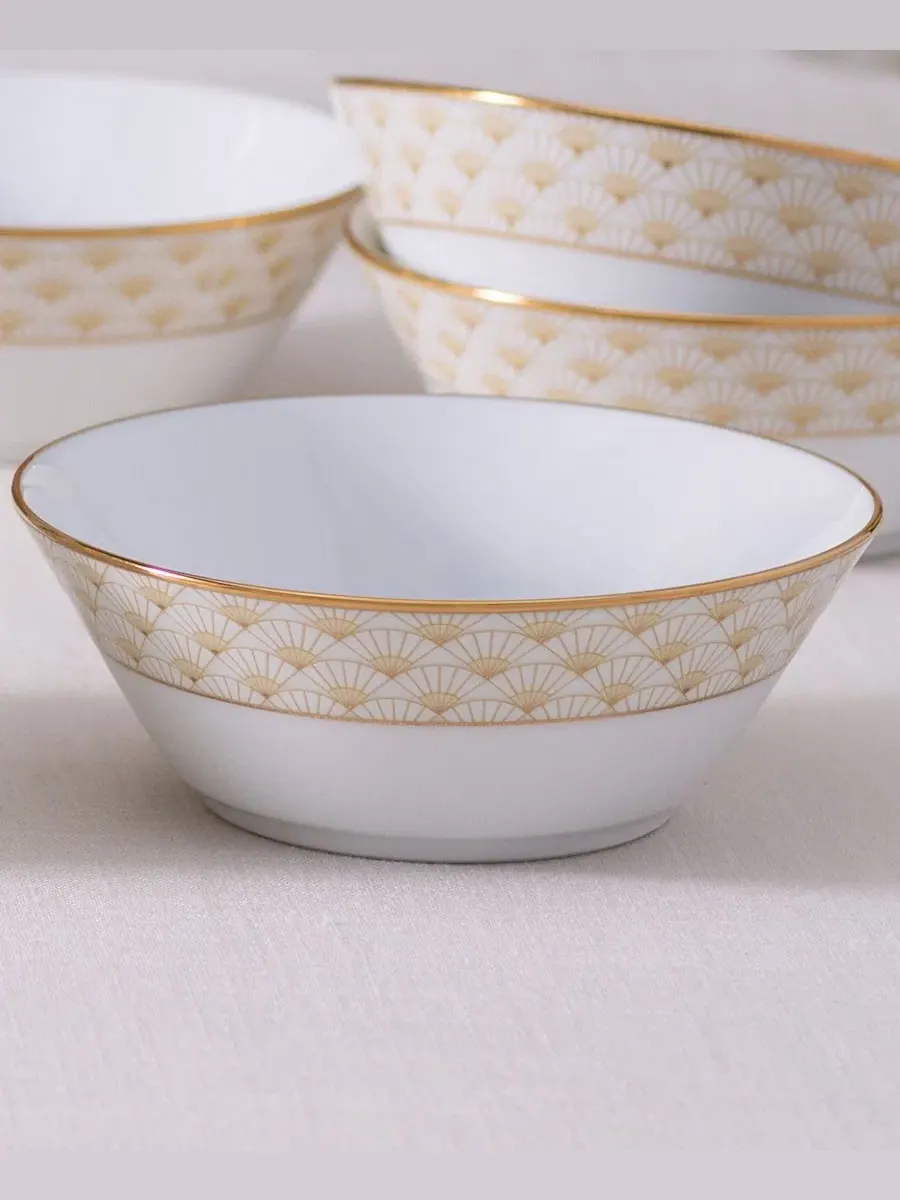 Набор из 4 фруктовых ваз Trocadero Gold Noritake — изображение 5 из 5, золотистый белый