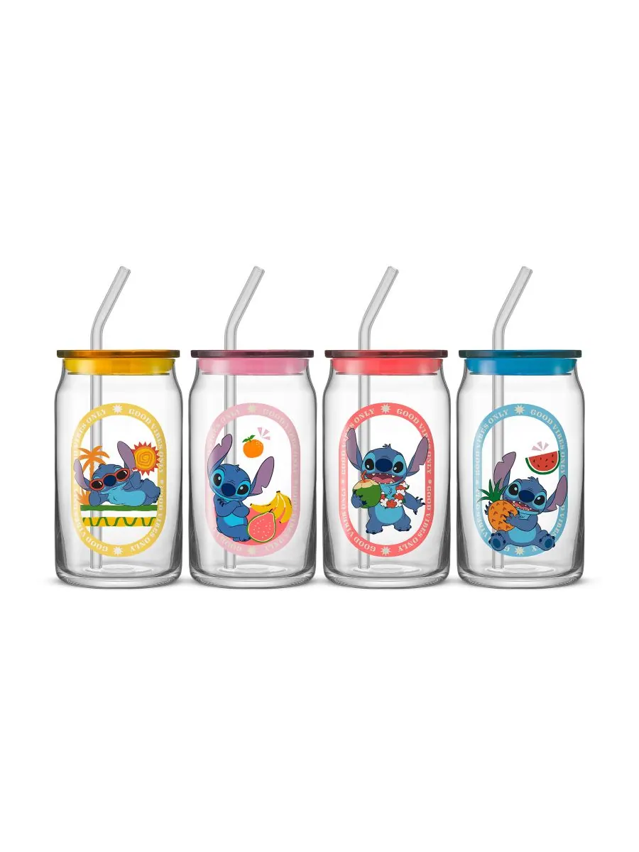 Набор из 4 стаканов Lilo Stitch Island Vibes JoyJolt — изображение 9 из 10, мульти