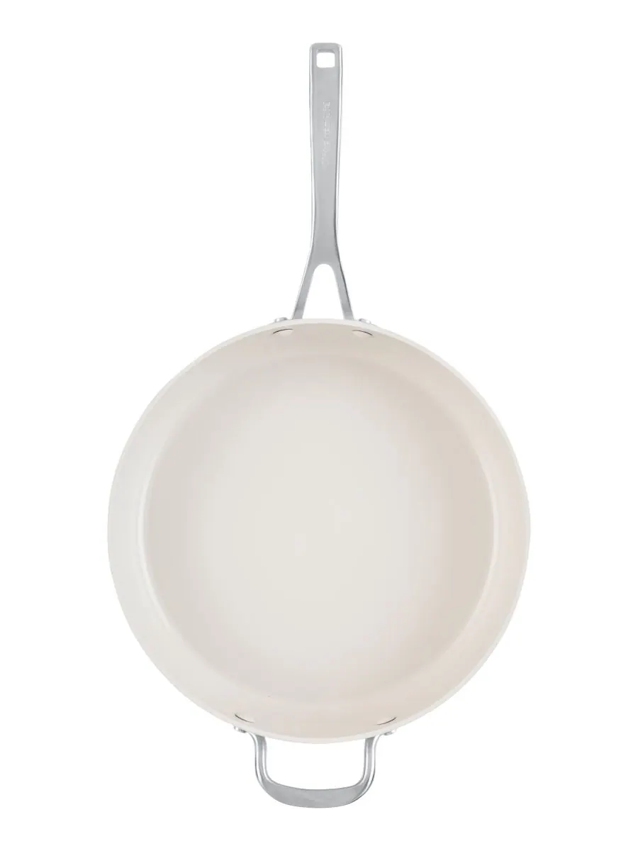Сотейник с крышкой KitchenAid Hard Anodized Ceramic, 4.7 л/30 см — изображение 3 из 10, белый