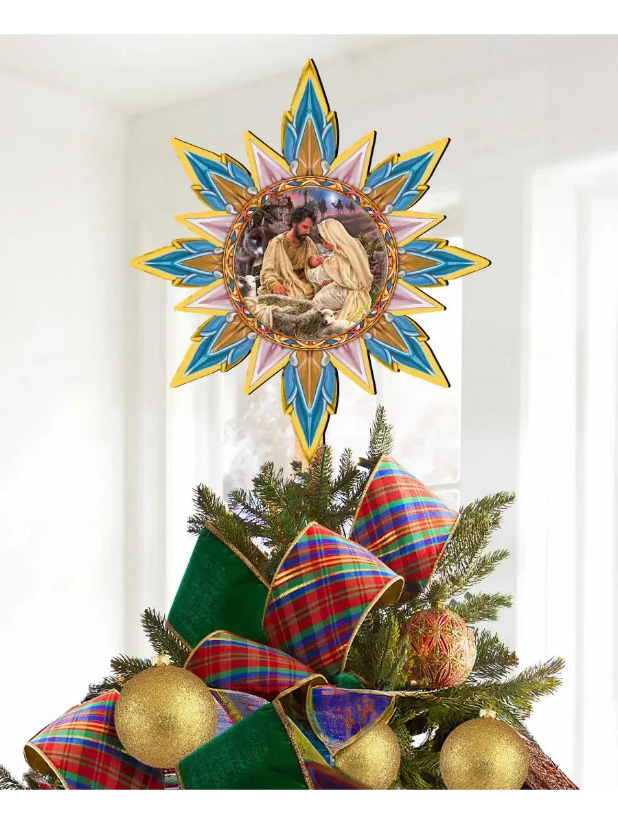 Рождественская верхушка на елку Classic Nativity Wooden Designocracy — изображение 2 из 8, мульти
