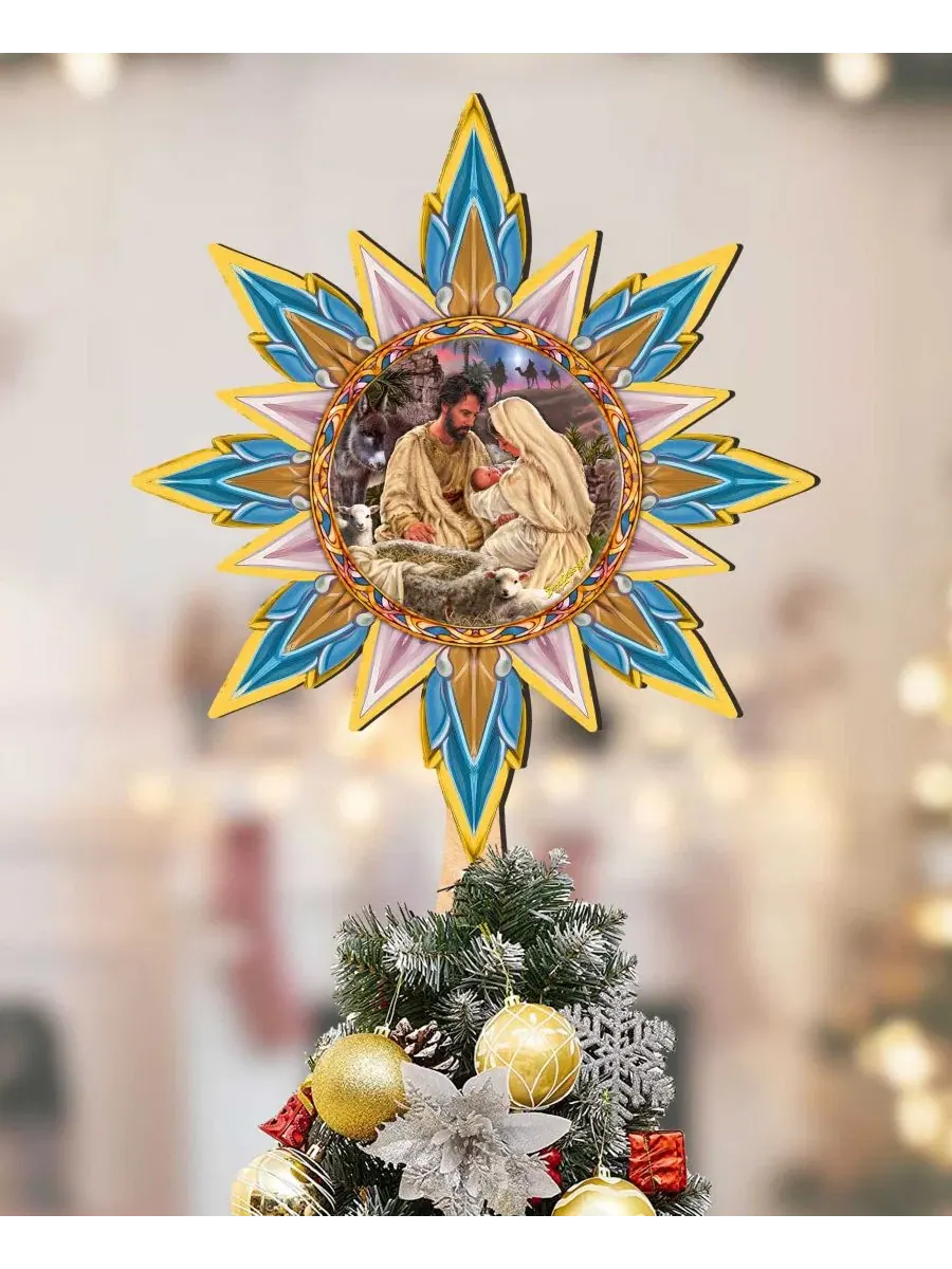 Рождественская верхушка на елку Classic Nativity Wooden Designocracy — изображение 3 из 8, мульти