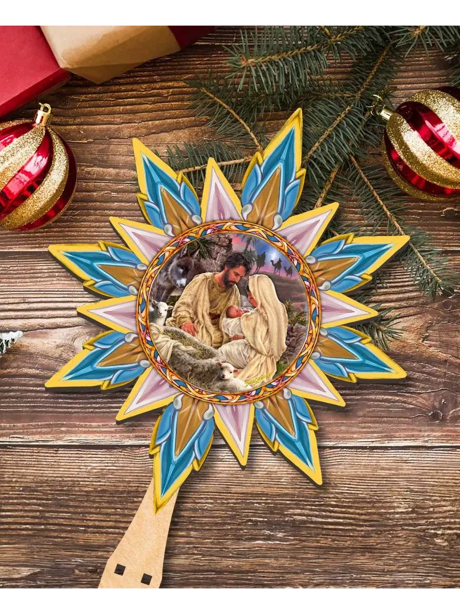 Рождественская верхушка на елку Classic Nativity Wooden Designocracy — изображение 4 из 8, мульти