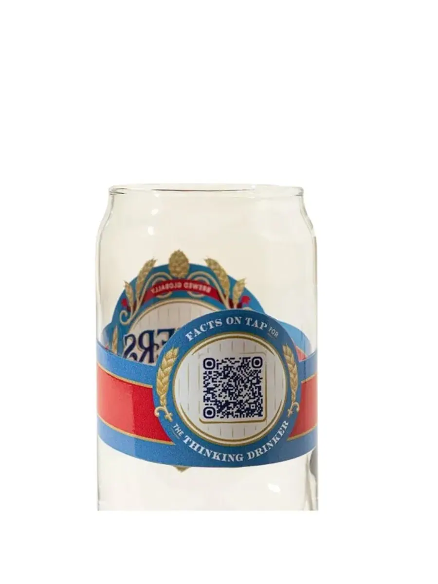 Пивной стакан-пинта с интерактивным QR-кодом, модель Beer Facts Every Day Uncommon Goods — изображение 2 из 4, прозрачный