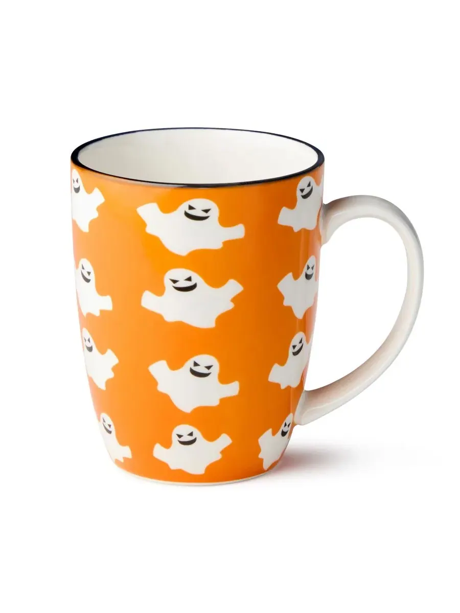 Набор из 6 кружек Halloween Pad Print, 14 унций, фарфор Certified International — изображение 3 из 7, мульти