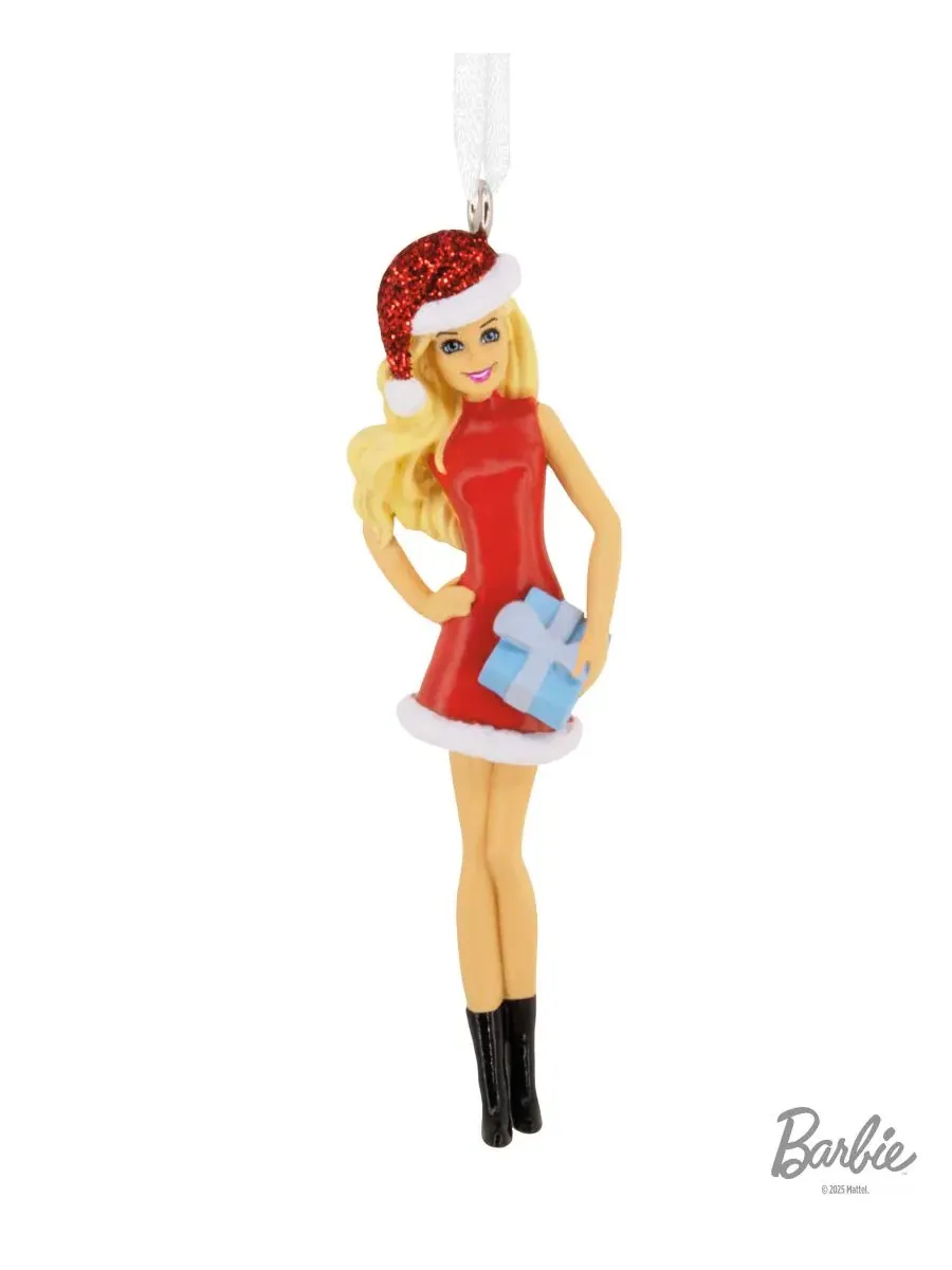 Елочная игрушка Barbie Santa Christmas Tree Ornament Hallmark — изображение 3 из 4, мульти