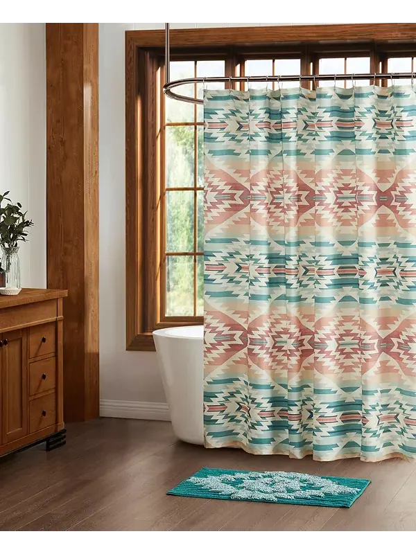 Хлопковая занавеска для душа Pagosa Springs 72 x 72 дюйма Pendleton — изображение 1 из 4, зеленый