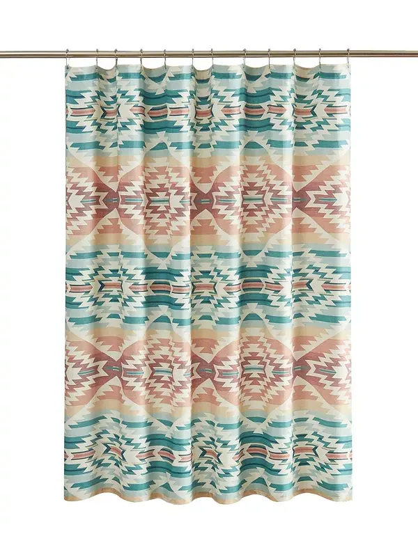 Хлопковая занавеска для душа Pagosa Springs 72 x 72 дюйма Pendleton — изображение 2 из 4, зеленый