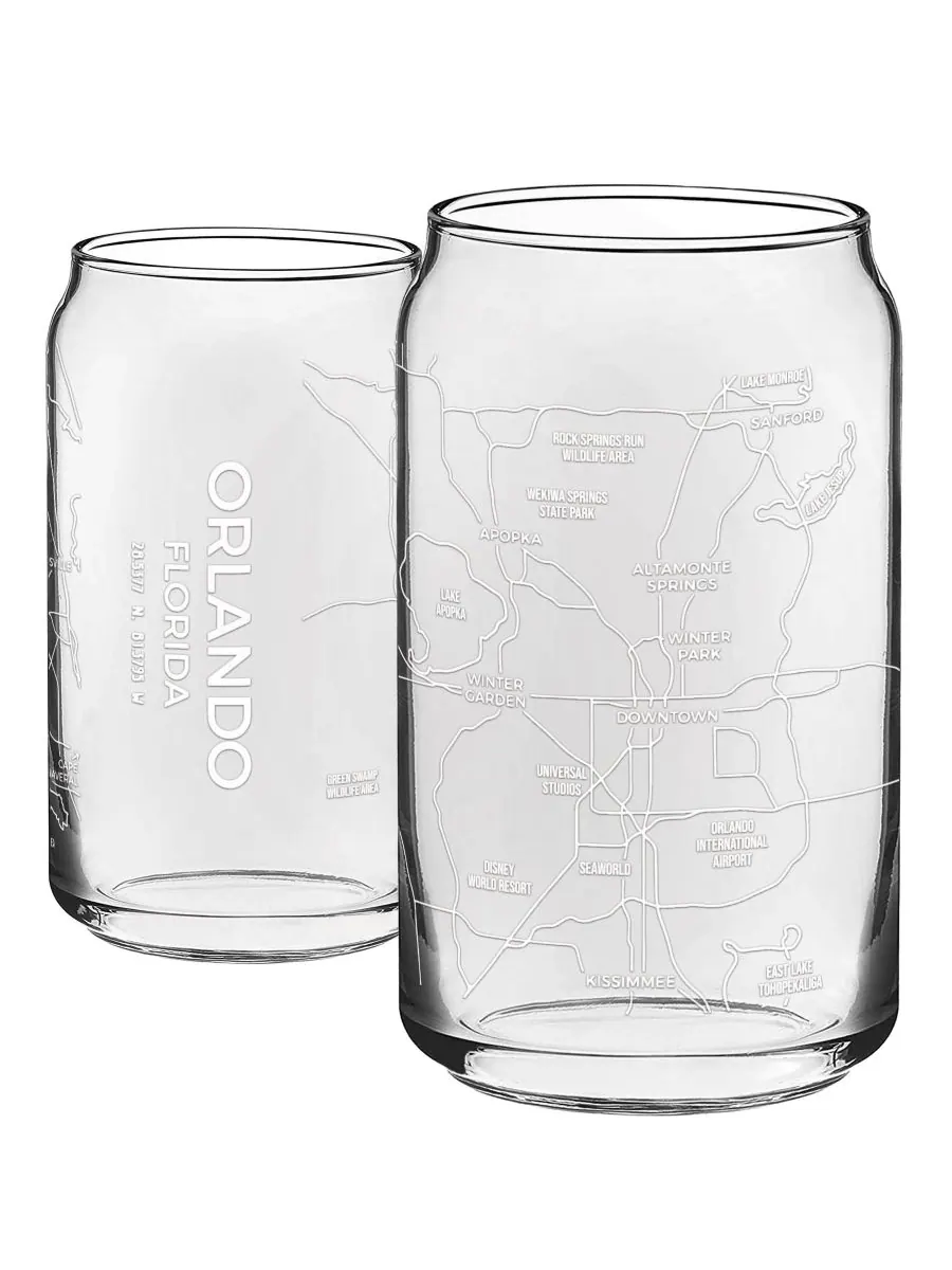 Набор из 2 бокалов стеклянной посуды Can Orlando Map Everyday Glassware NARBO — белый