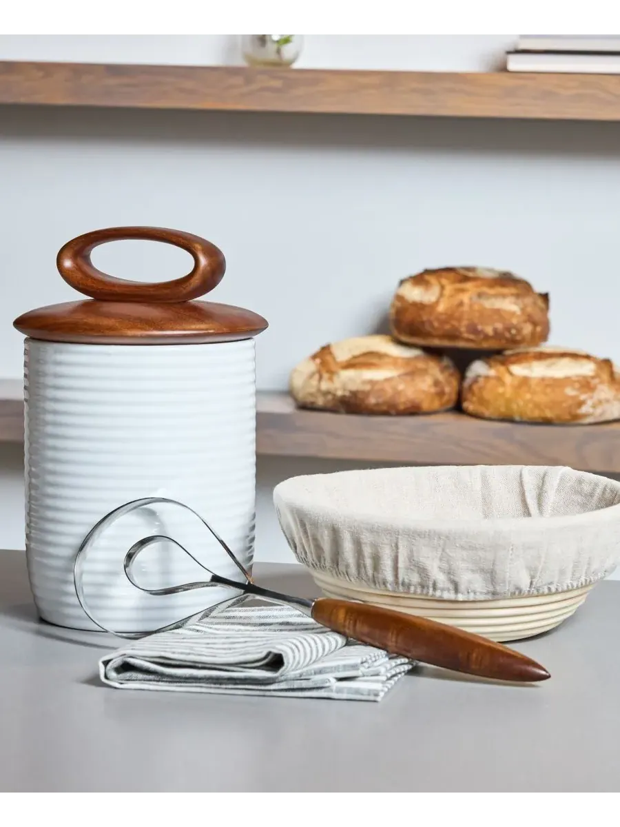 Набор из 3 банок для хлеба Breaking Bread Nambe — изображение 3 из 8, белый