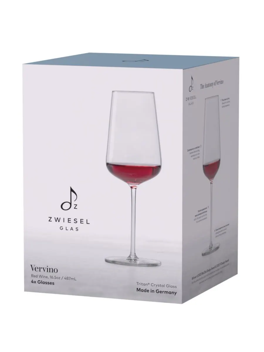 Набор из 4 бокалов для красного вина Vervino Zwiesel Glas — изображение 5 из 7, прозрачный