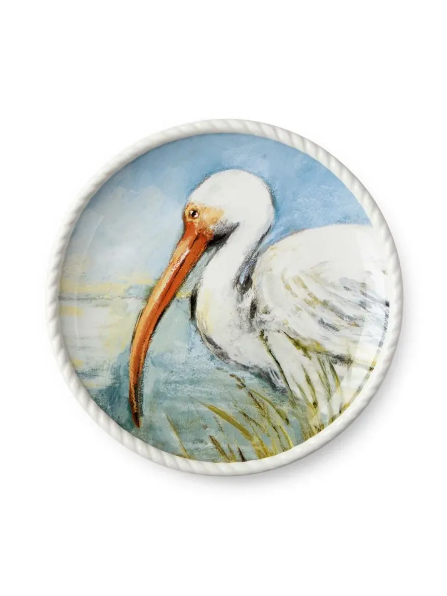 Набор тарелок для салата Coastal Birds, 4 шт, 23 см, фарфор Certified International — изображение 4 из 6, мульти