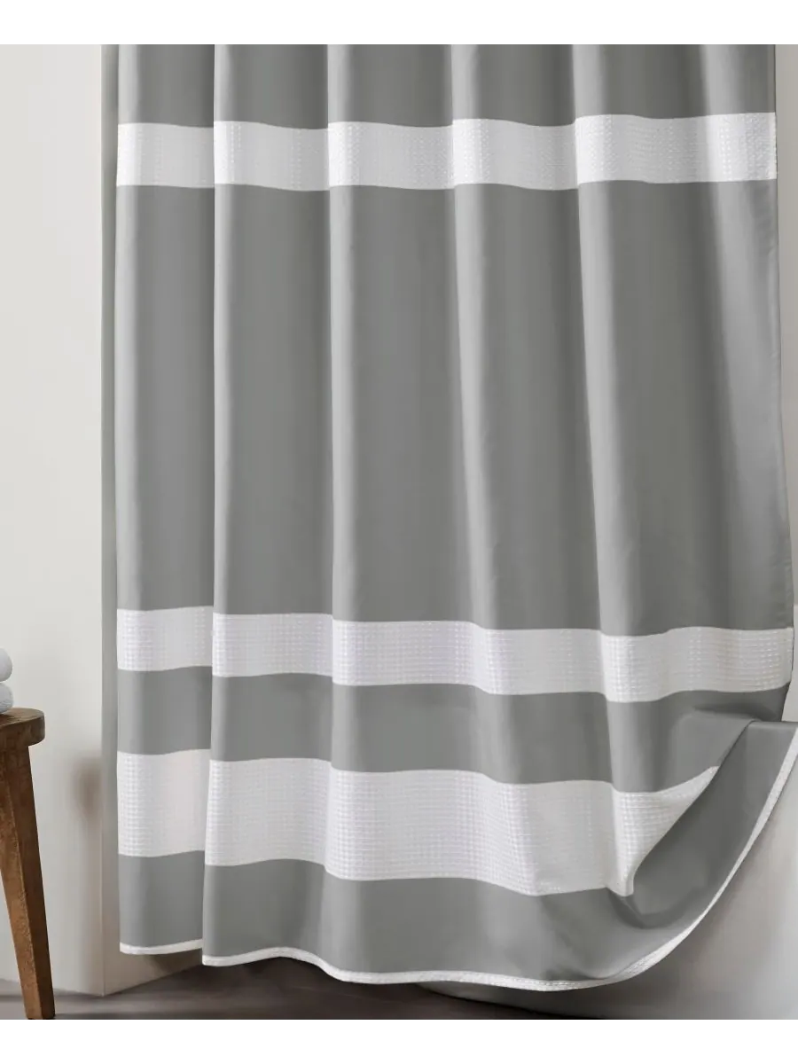 Шторка для душа spa waffle 3m-scotchgard, 72" x 78" Madison Park — изображение 2 из 9, серый