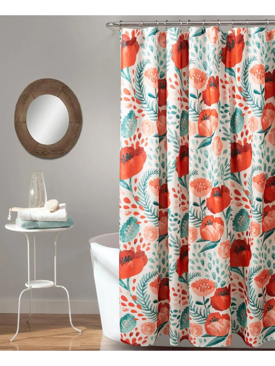 Занавеска для душа «Маковый сад», 72 x 72 дюйма Lush Décor — изображение 1 из 4, мульти