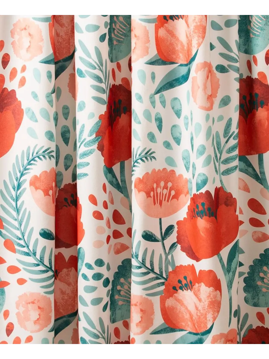Занавеска для душа «Маковый сад», 72 x 72 дюйма Lush Décor — изображение 4 из 4, мульти