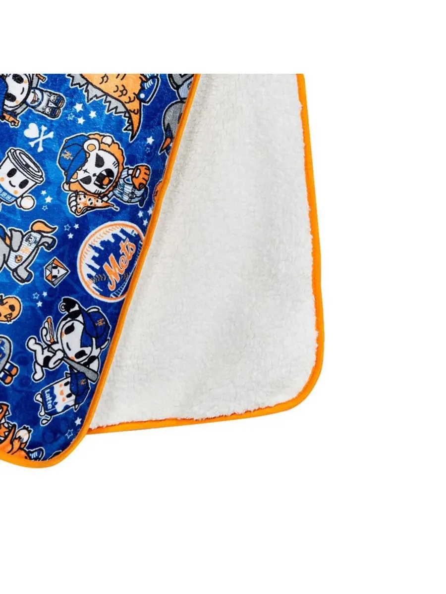 Плюшевое одеяло New York Mets размером 60 x 50 дюймов Tokidoki — изображение 2 из 2, синий