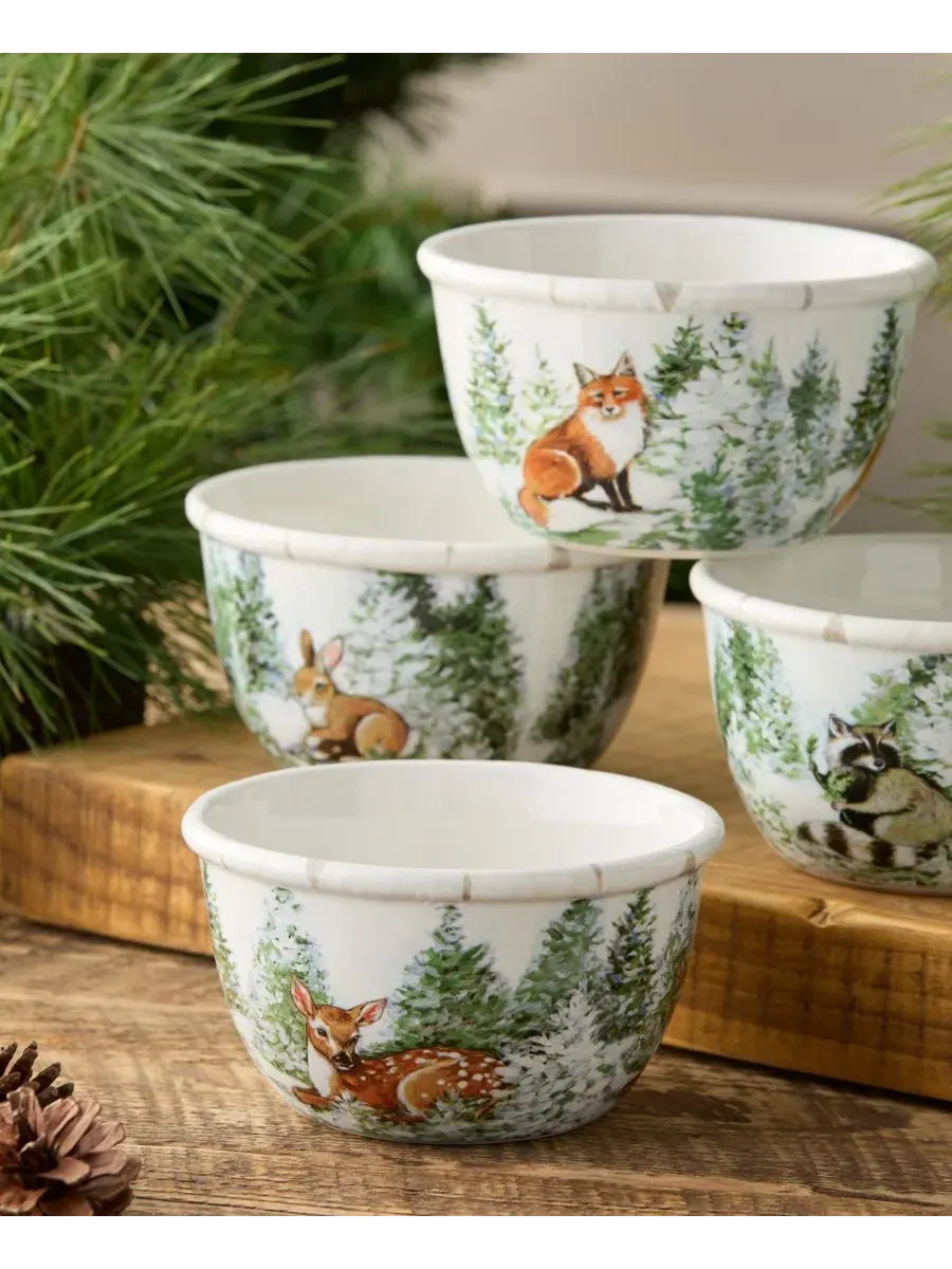 Набор из 4 пиал Winter Cabin Ice Cream Bowls Certified International — изображение 3 из 5, мульти