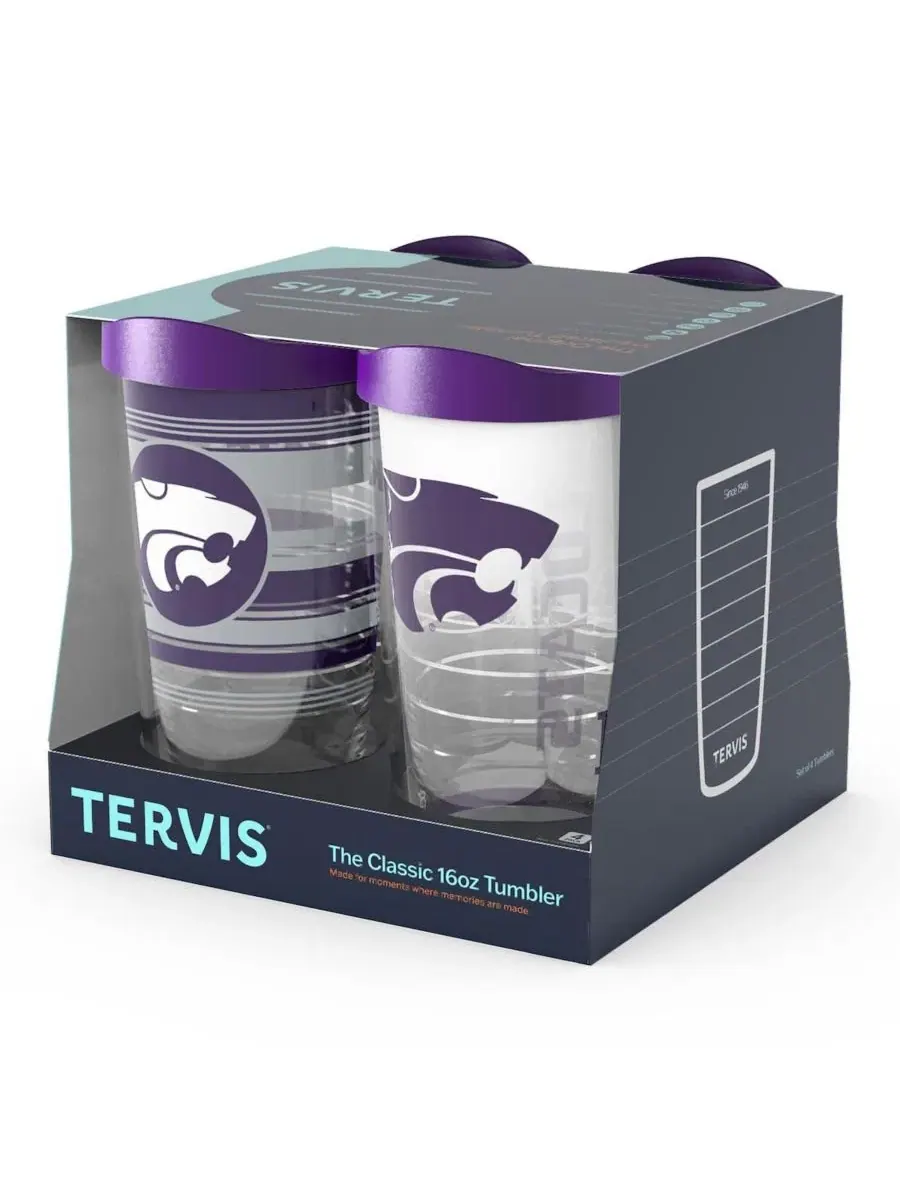 Набор из 4 стаканов Tervis с эмблемой Kansas State Wildcats, 16 унций, Kansas State Wildcats — изображение 3 из 5, нет цвета