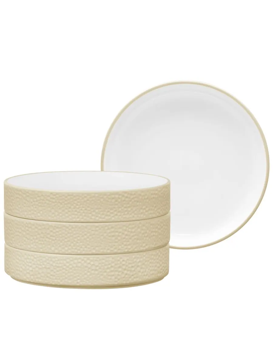 Noritake Набор из 4 глубоких тарелок Colortex Stone Stax цвета слоновой кости — изображение 1 из 3, белый