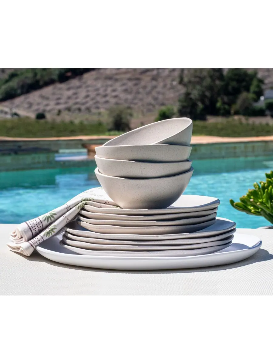 Набор посуды Coupe Wheat из 12 предметов, на 4 персоны Abode Homewares — изображение 4 из 7, бежевый