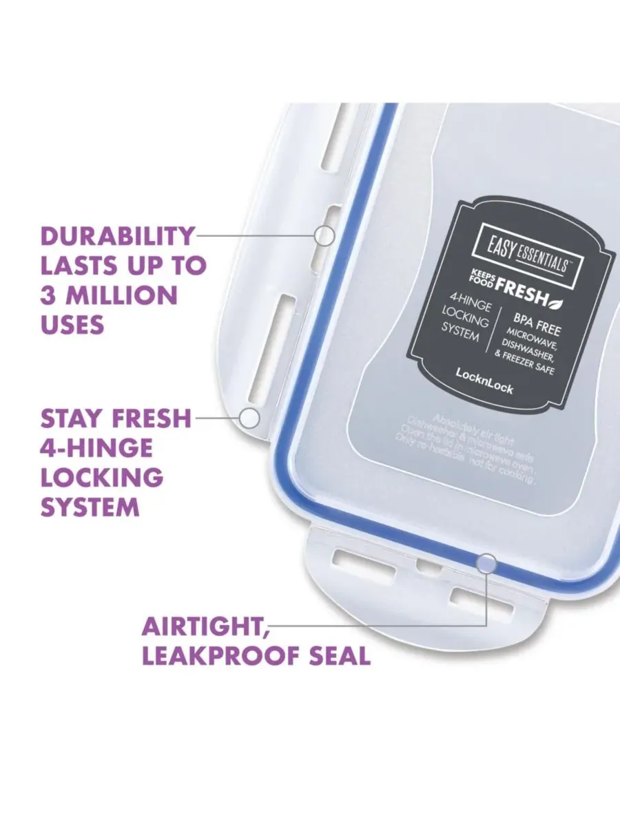 Набор контейнеров для хранения продуктов Easy Essentials, 22 предмета Lock N Lock — изображение 6 из 8, прозрачный