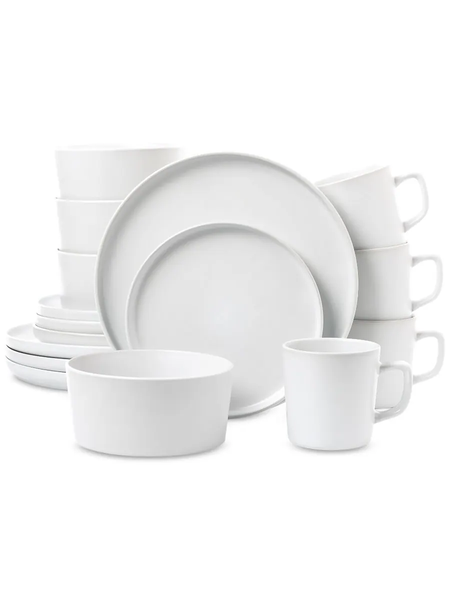 Lorren Home Trends Белый столовый сервиз из 16 предметов, на 4 персоны — изображение 1 из 6