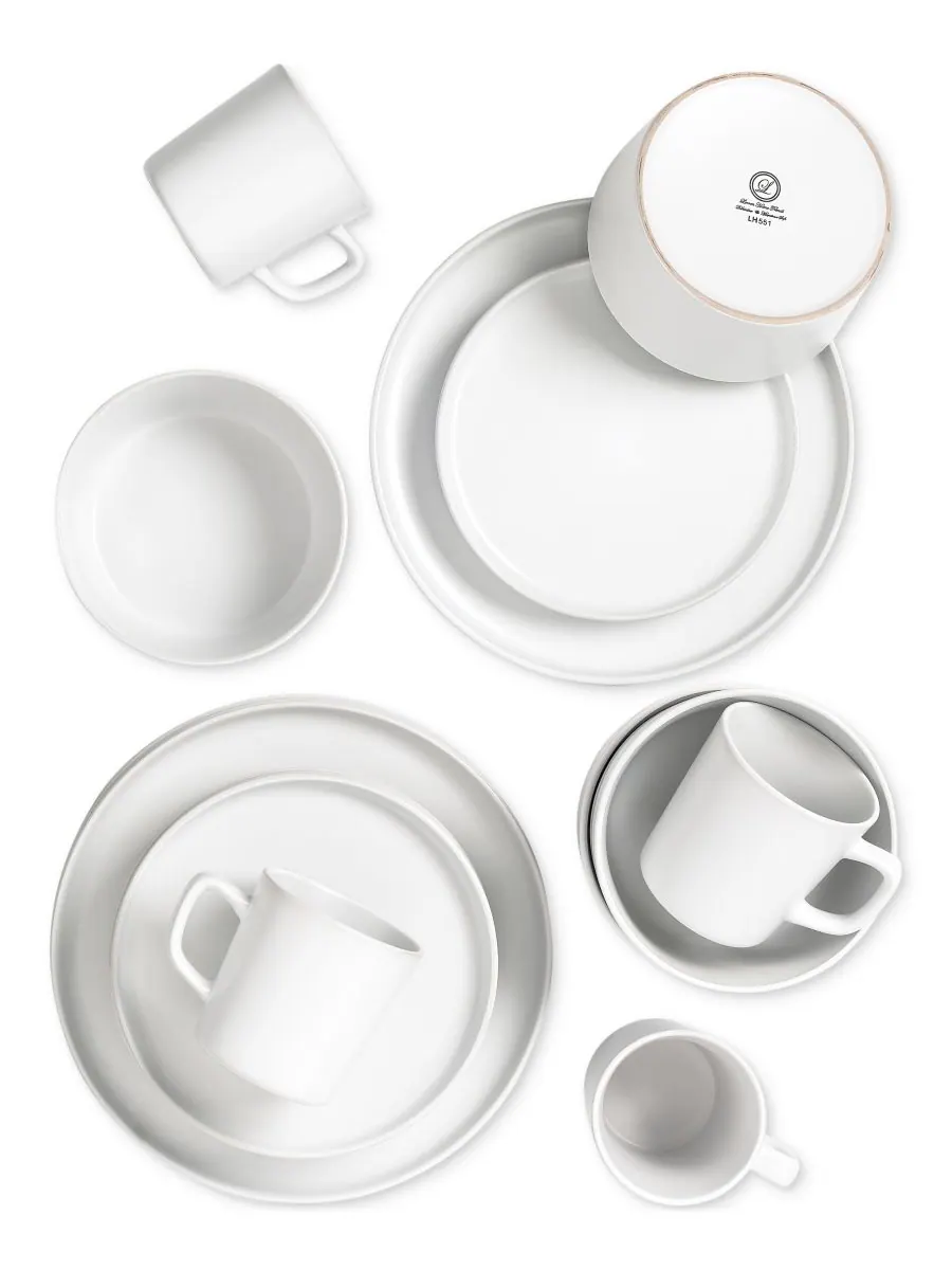 Lorren Home Trends Белый столовый сервиз из 16 предметов, на 4 персоны — изображение 2 из 6