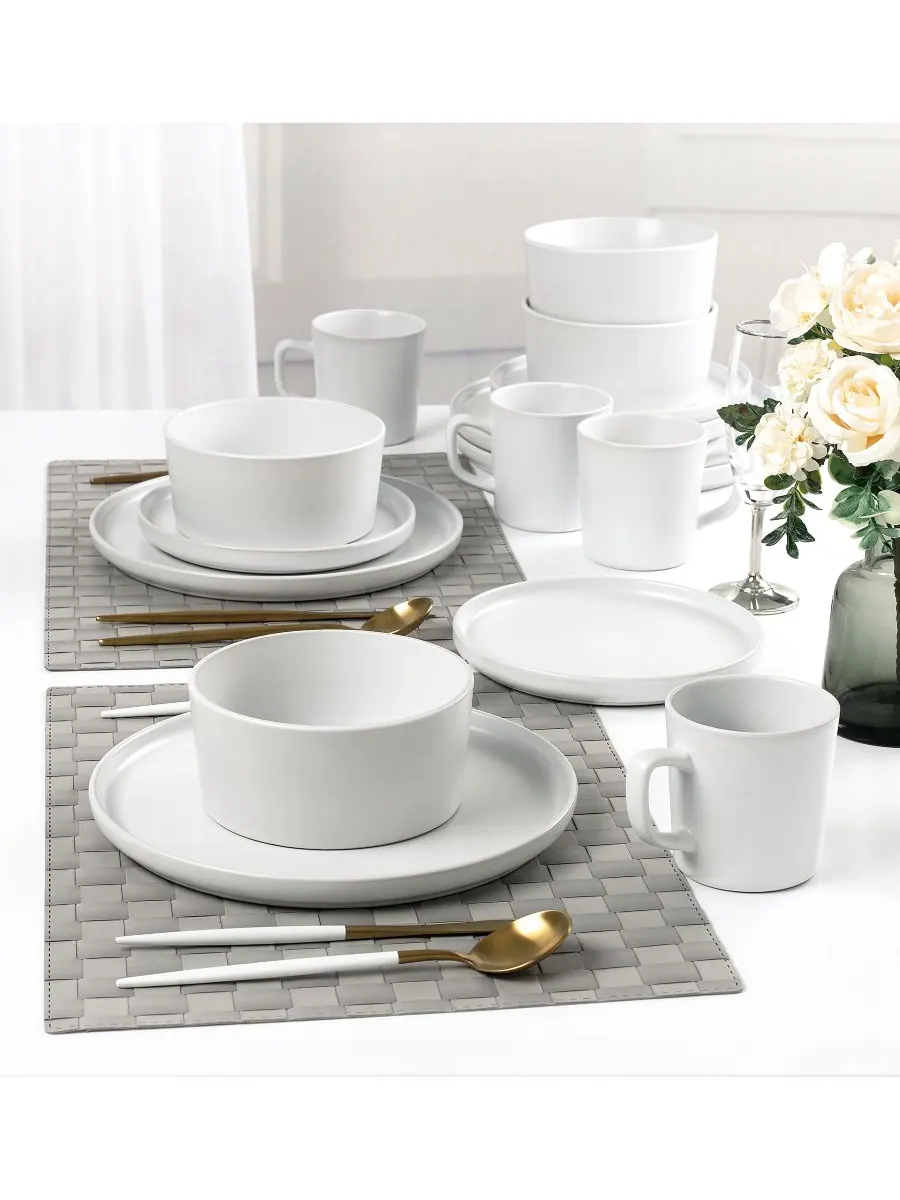 Lorren Home Trends Белый столовый сервиз из 16 предметов, на 4 персоны — изображение 6 из 6