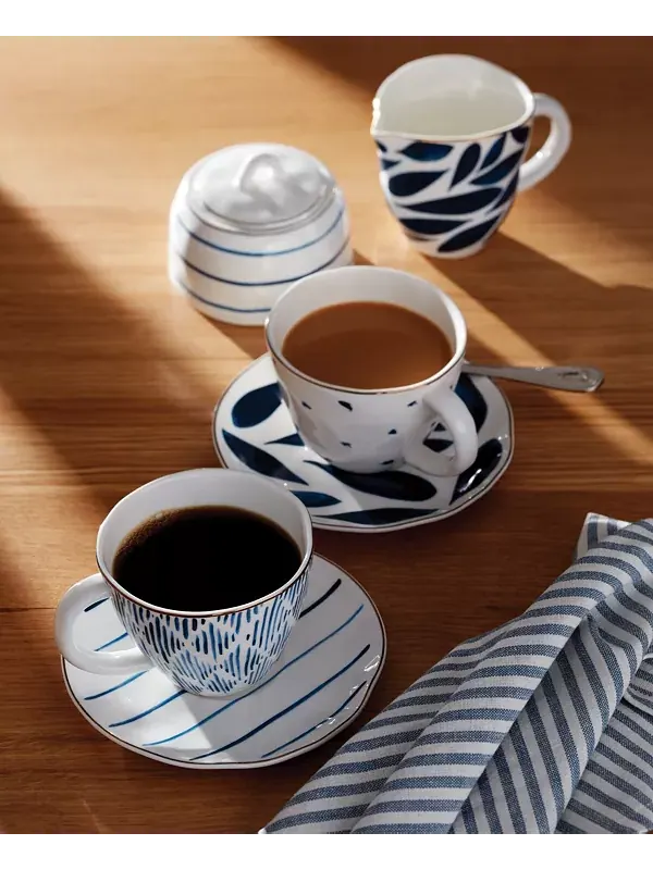 Набор из 4 чашек и блюдец Blue Bay Lenox — изображение 4 из 4, белый