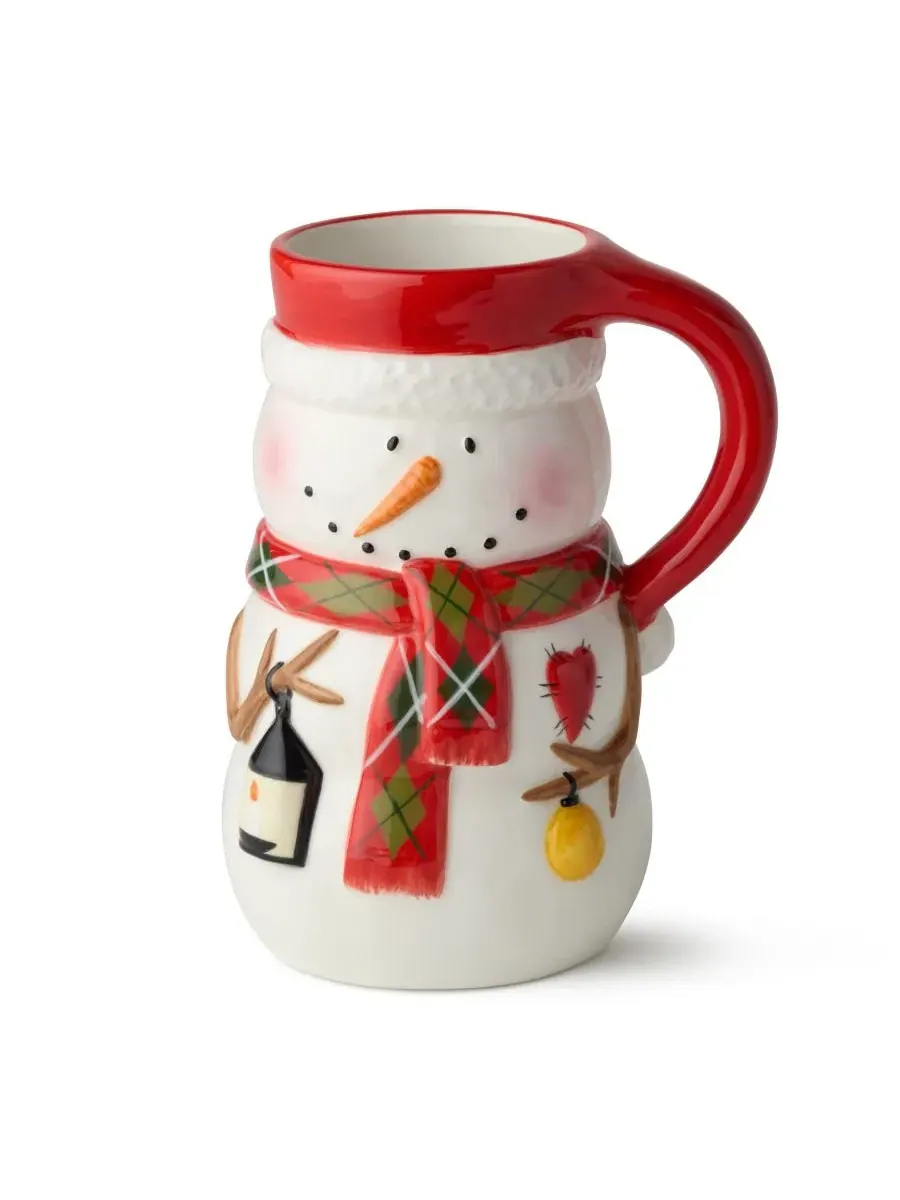 Набор из 4 кружек Snowman Delight, 18 унций, керамические Certified International — изображение 2 из 5, мульти
