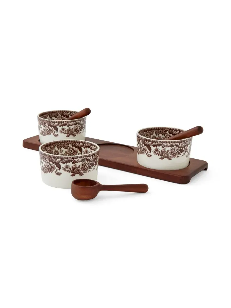 Набор для соусов и закусок Woodland 7-Piece Condiment Set Spode — изображение 1 из 6, коричневый