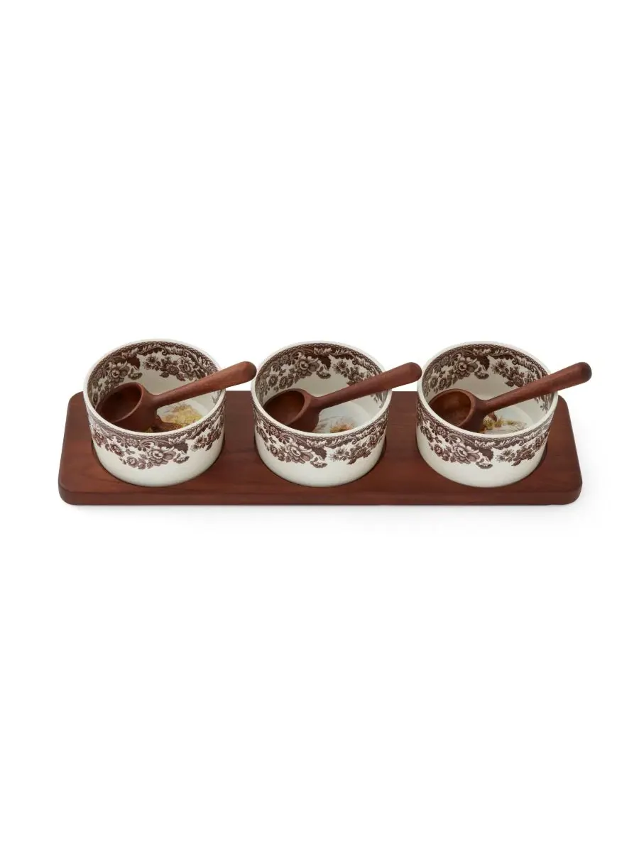 Набор для соусов и закусок Woodland 7-Piece Condiment Set Spode — изображение 3 из 6, коричневый