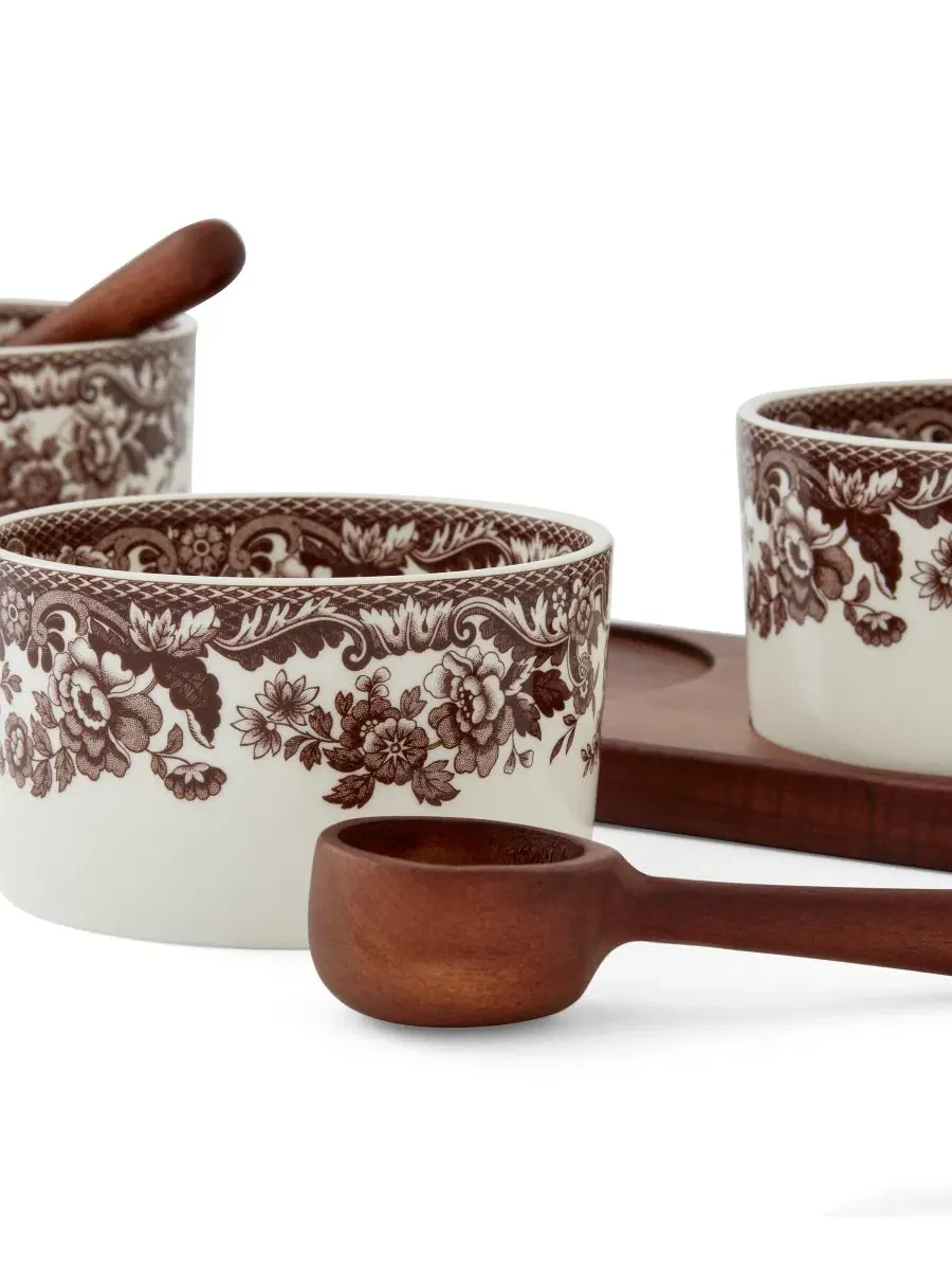 Набор для соусов и закусок Woodland 7-Piece Condiment Set Spode — изображение 4 из 6, коричневый