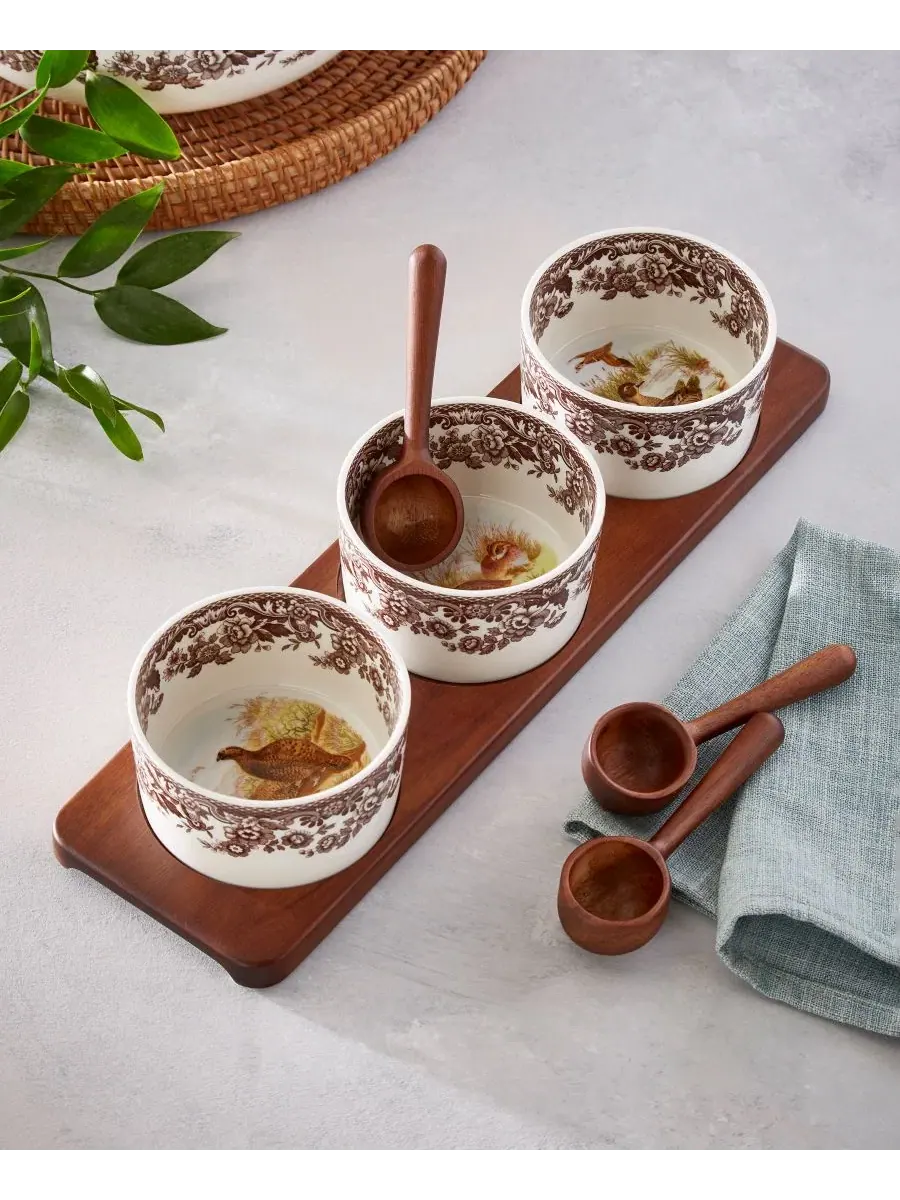 Набор для соусов и закусок Woodland 7-Piece Condiment Set Spode — изображение 5 из 6, коричневый