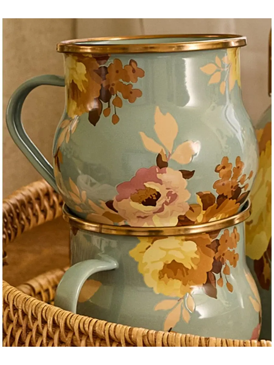 Кружка с цветочным принтом Wild Rose Slate MacKenzie-Childs — изображение 5 из 5, серый