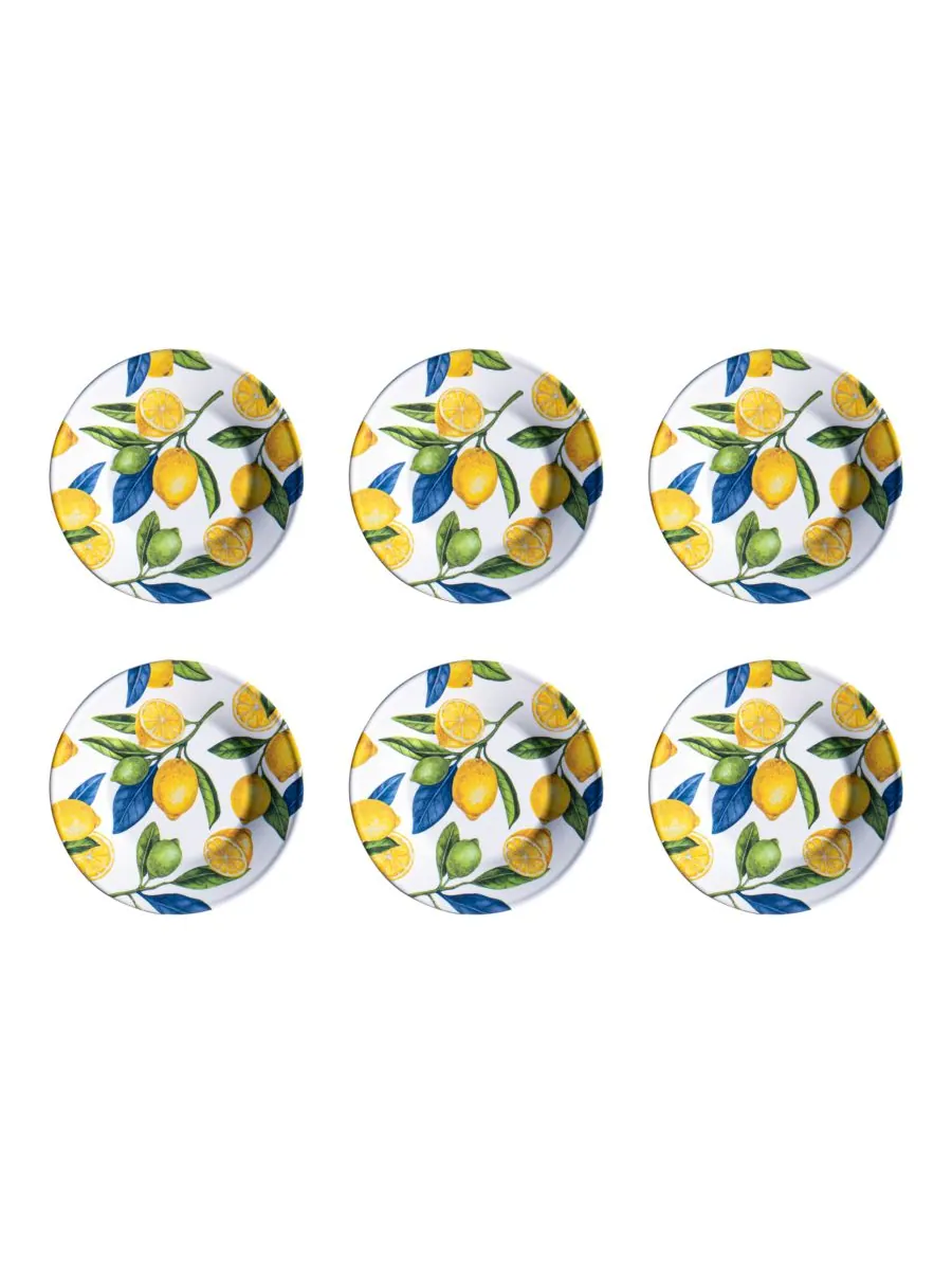 Набор салатных тарелок Lemon Orchard (6 предметов), на 6 персон Abode Homewares — изображение 1 из 4, желтый