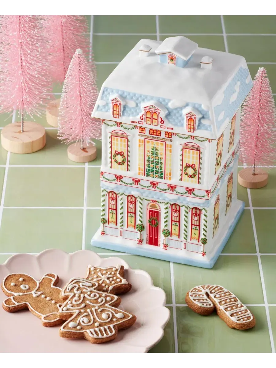 Кувшин для печенья Spice Village Christmas Lenox — изображение 4 из 7, белый