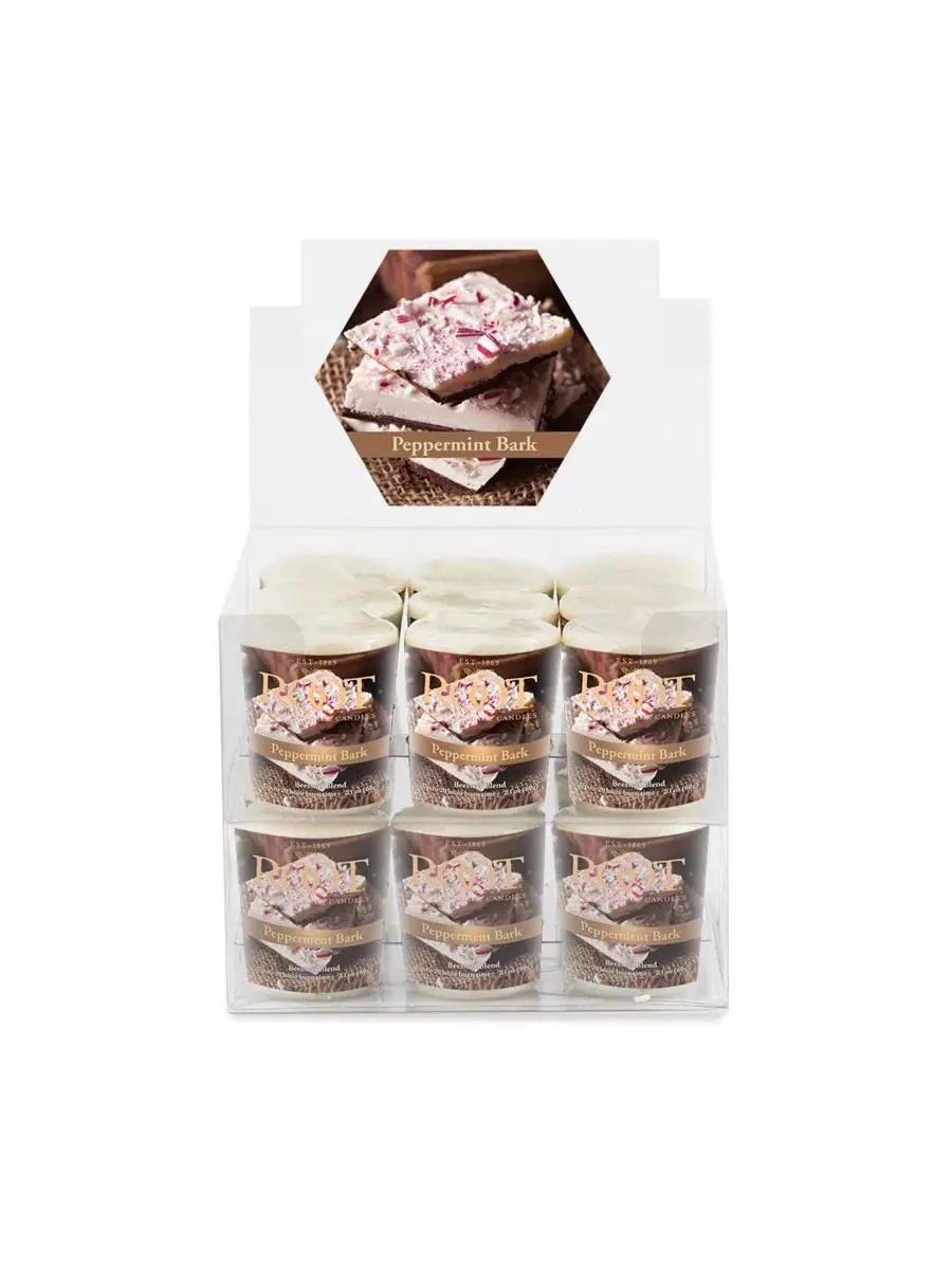 Набор вотивных свечей Votive Peppermint Bark, 18 шт ROOT CANDLES