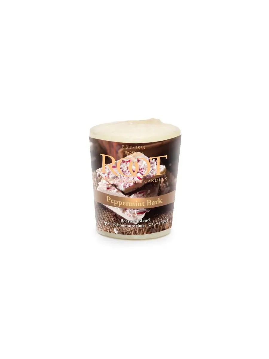 Набор вотивных свечей Votive Peppermint Bark, 18 шт ROOT CANDLES — изображение 2 из 3, прозрачный