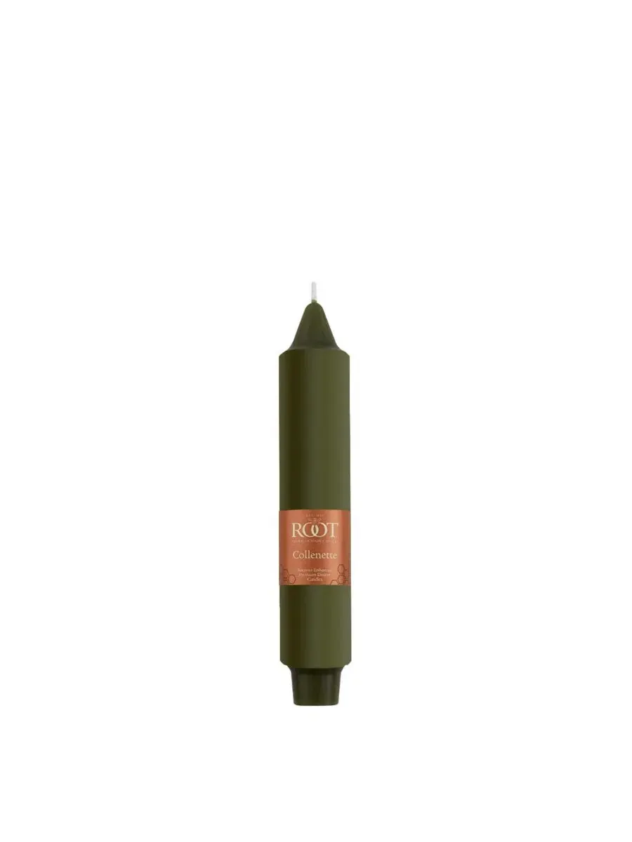 Набор свечей из 4 шт. Smooth Collenette 7" ROOT CANDLES — изображение 2 из 3, темный оливковый