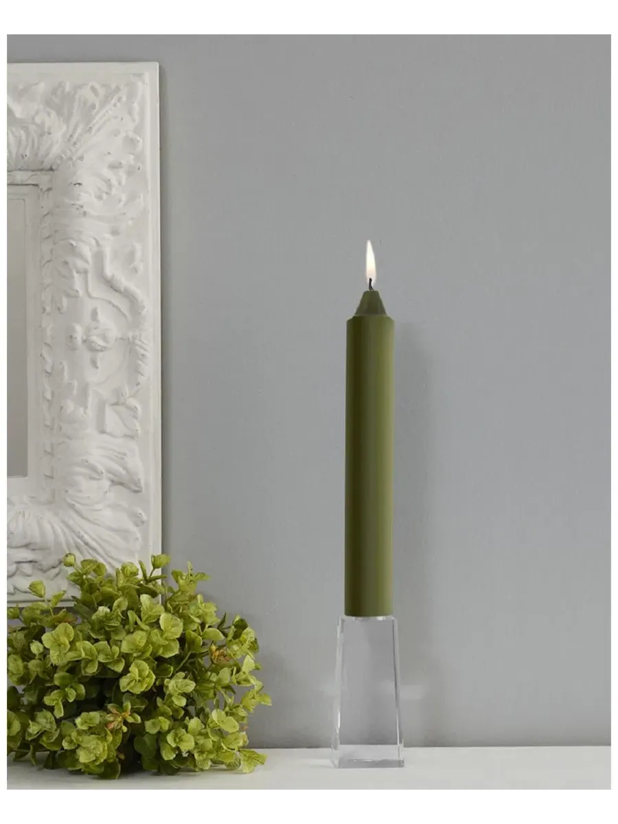 Набор свечей 4 шт. Smooth Collenette 9 дюймов ROOT CANDLES — изображение 3 из 3, темный оливковый