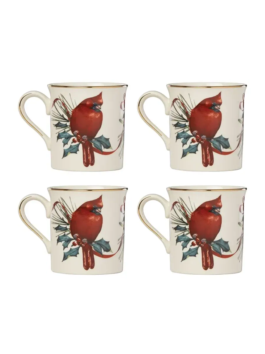 Набор из 4 кружек Winter Greetings Cardinal Lenox — изображение 1 из 3