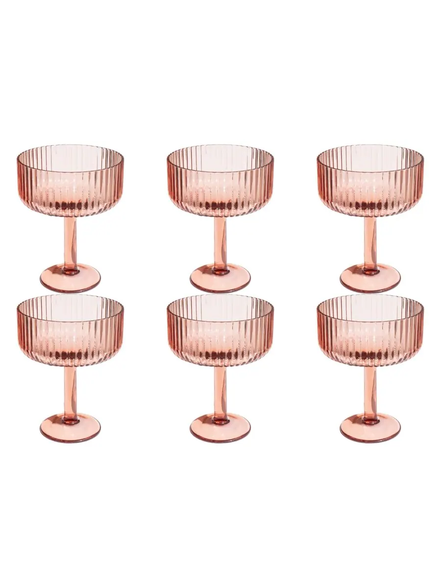 Набор из 6 бокалов Mesa Coupe Abode Homewares — изображение 1 из 3, розовый